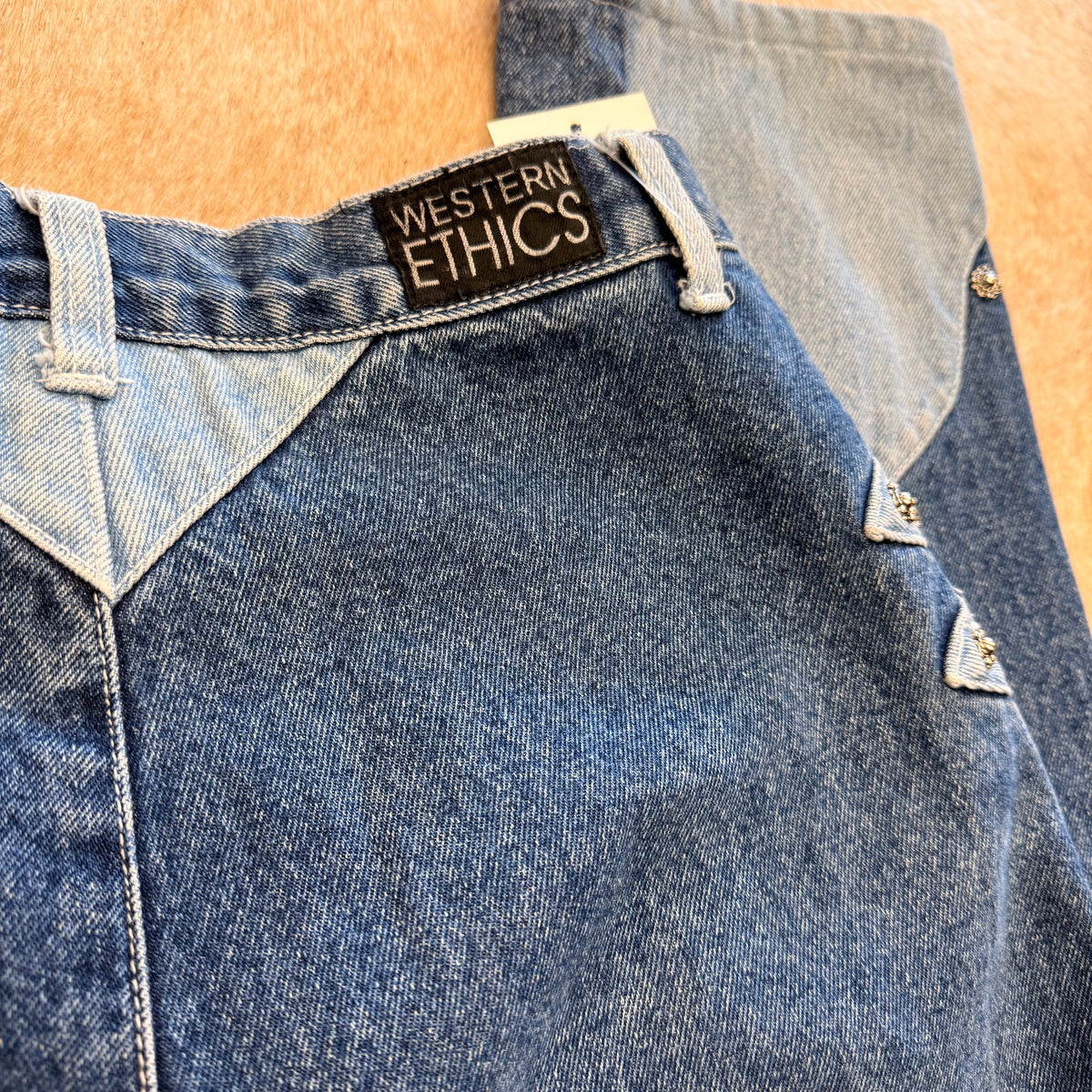 Rare Vintage 1990s Two Toned Western Ethics Jeans Size 27