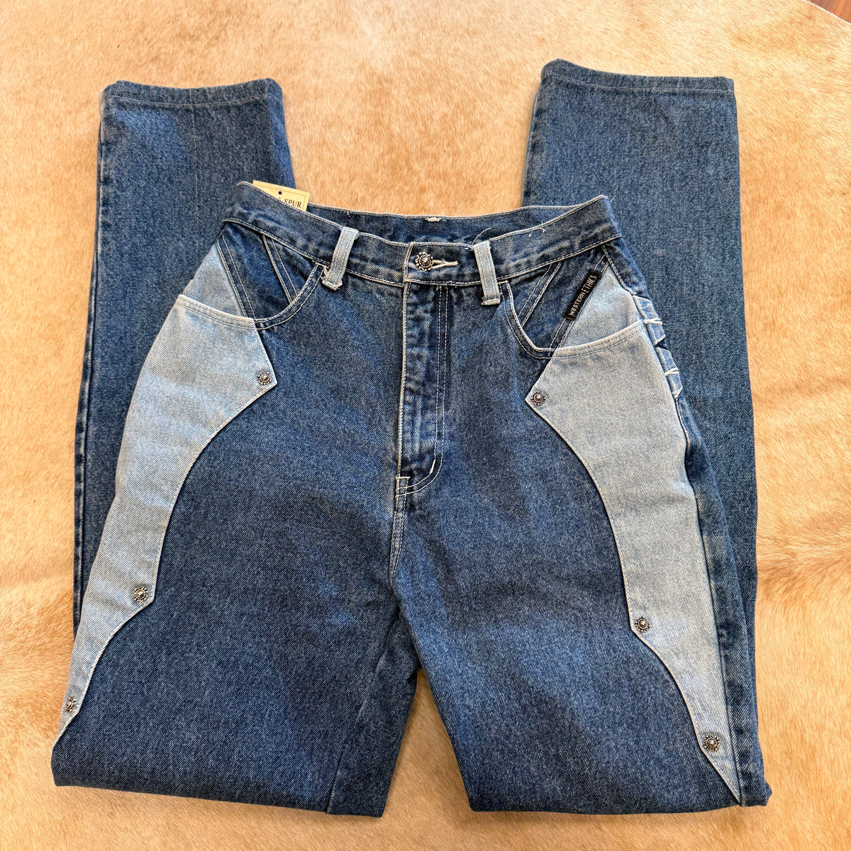 Rare Vintage 1990s Two Toned Western Ethics Jeans Size 27
