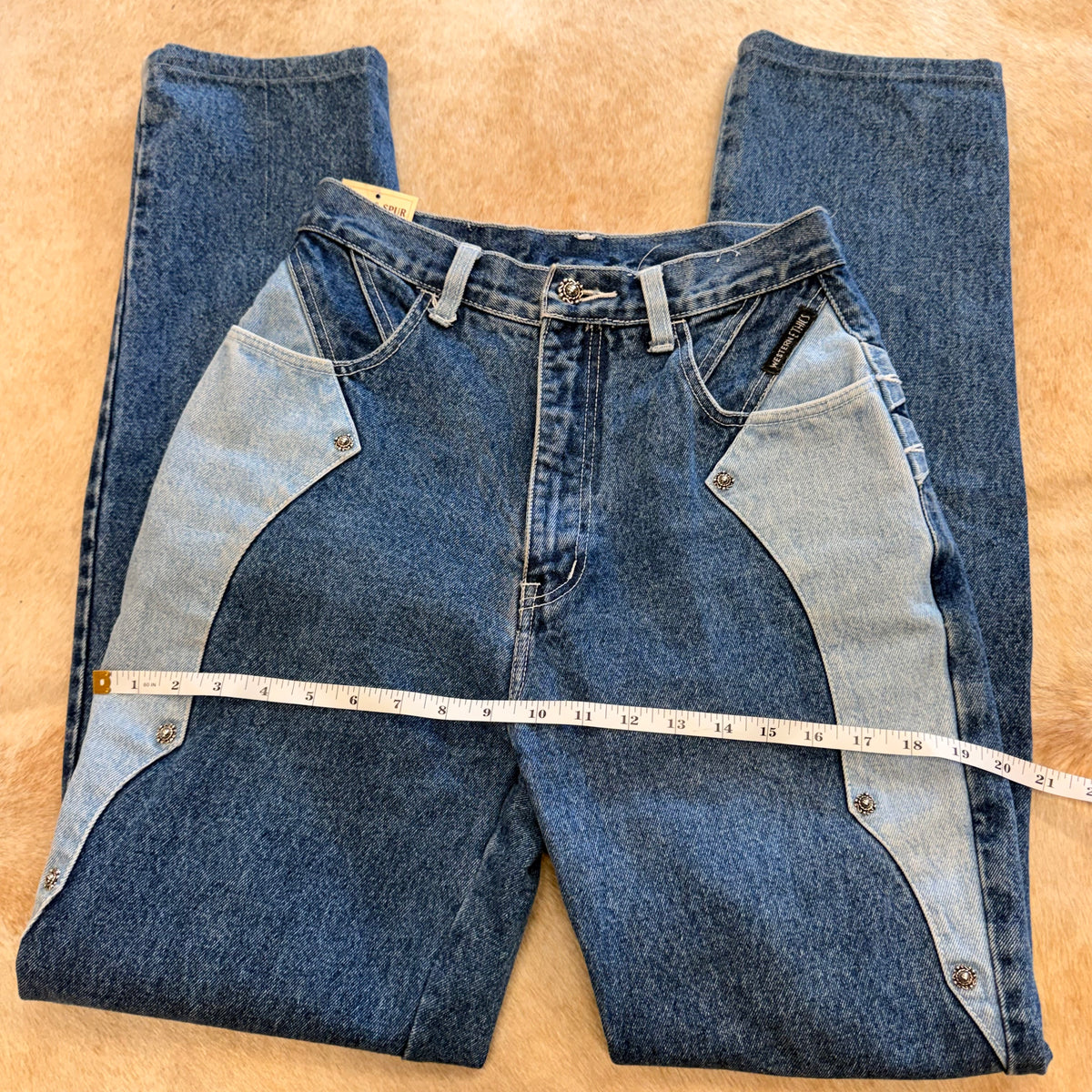 Rare Vintage 1990s Two Toned Western Ethics Jeans Size 27