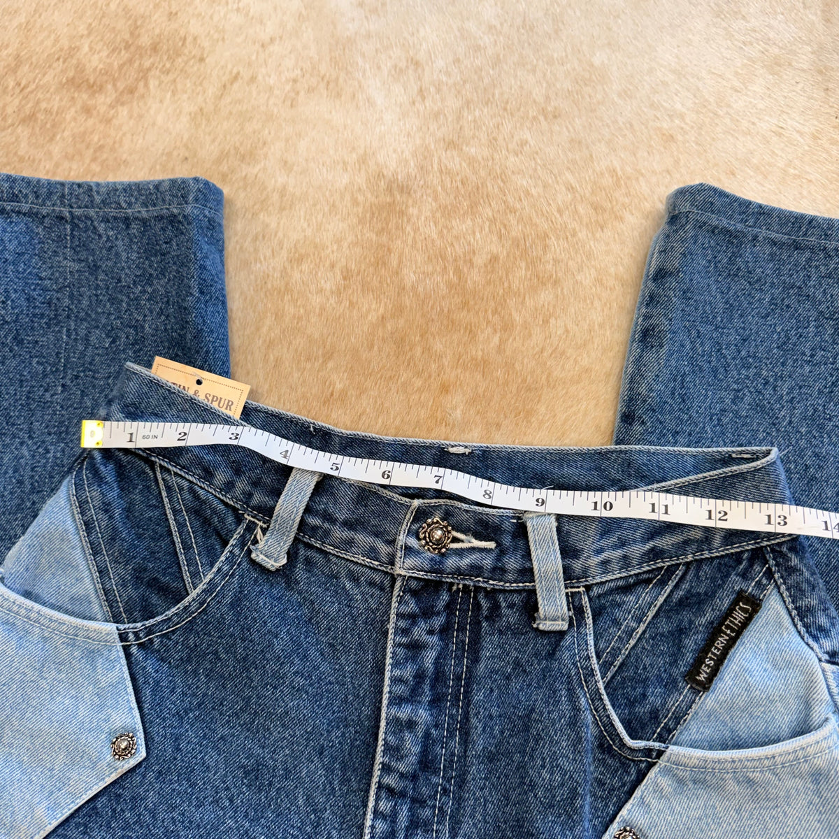 Rare Vintage 1990s Two Toned Western Ethics Jeans Size 27
