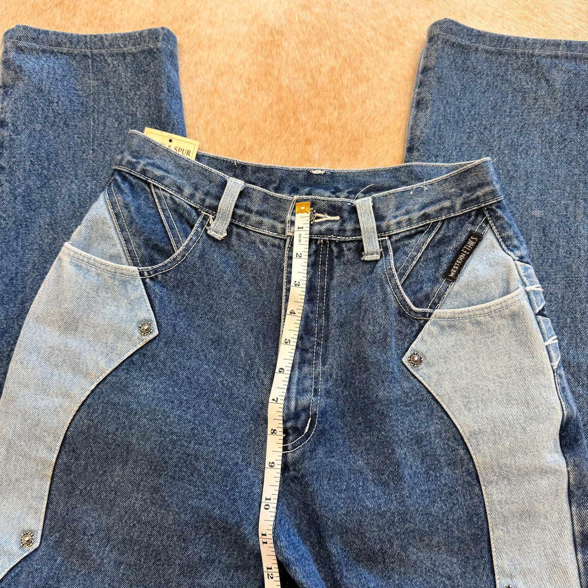 Rare Vintage 1990s Two Toned Western Ethics Jeans Size 27