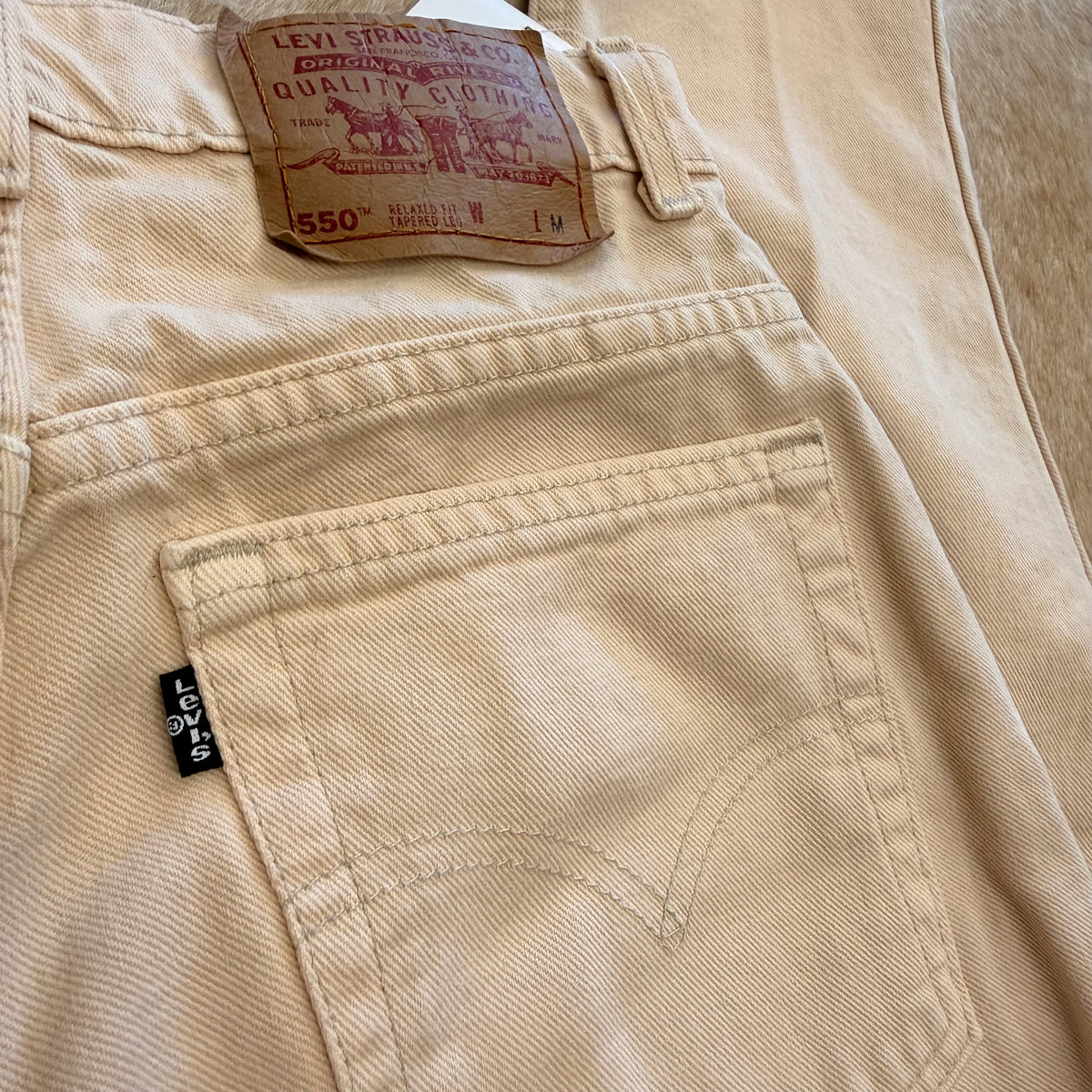 Vintage 1990s Cream Levis Jeans Size 10