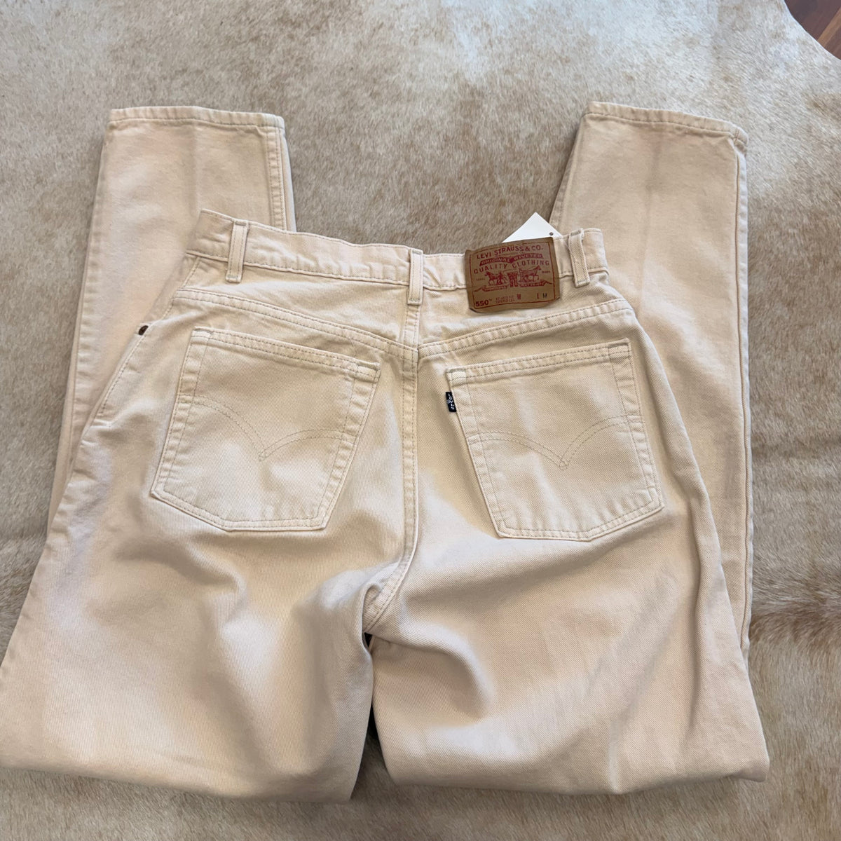 Vintage 1990s Cream Levis Jeans Size 10