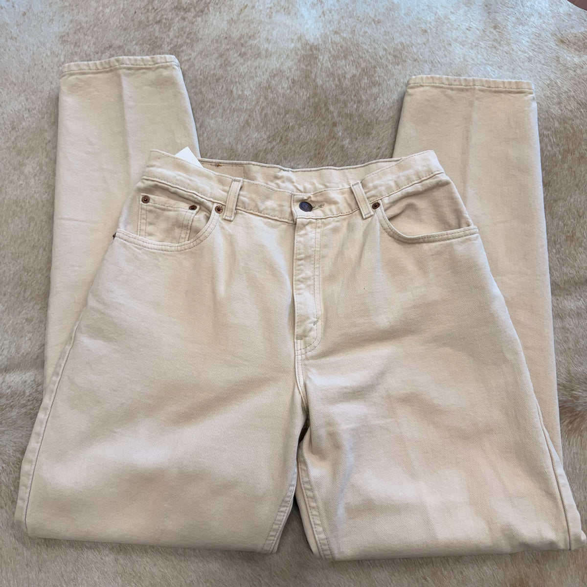 Vintage 1990s Cream Levis Jeans Size 10