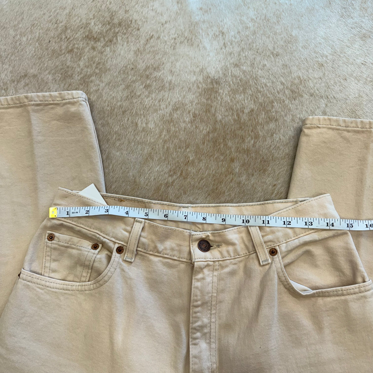 Vintage 1990s Cream Levis Jeans Size 10