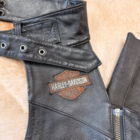 Black Leather Harley Davidson Chaps Size S