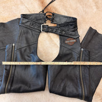 Black Leather Harley Davidson Chaps Size S