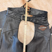 Black Leather Harley Davidson Chaps Size S