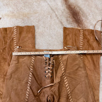 Suede Lace Up Flare Pants Size M