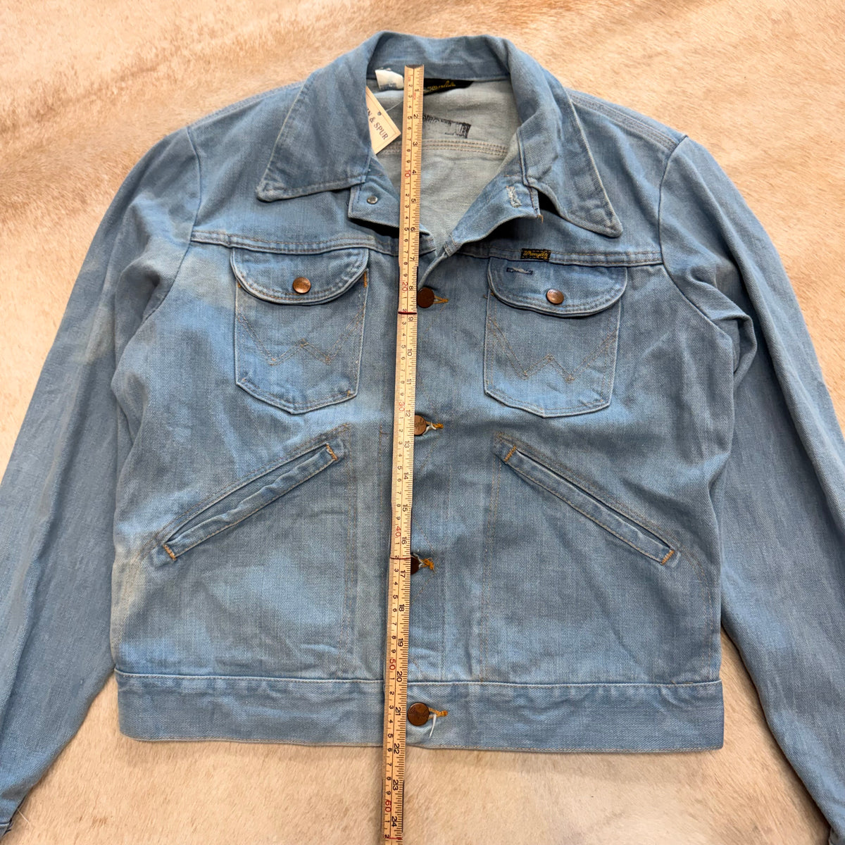 Mens Vintage 1970s Denim Wrangler Jacket Size M