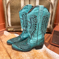 Teal Cowboy Pro Size 8
