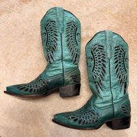 Teal Cowboy Pro Size 8