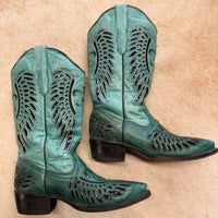 Teal Cowboy Pro Size 8