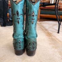 Teal Cowboy Pro Size 8