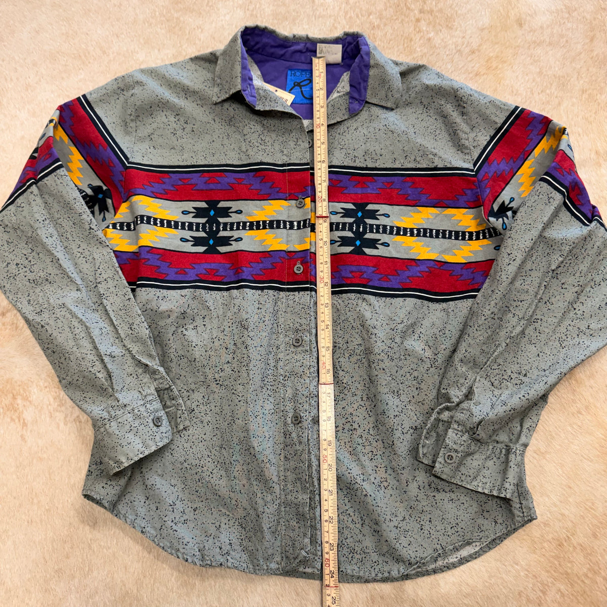 Mens Vintage 1990s Southwestern Print Roper Shirt Size M