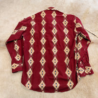 Mens Vintage 1990s Red Southwestern Print Wrangler Shirt Size M
