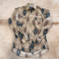 Mens Vintage 1980s Southwestern Print Wrangler Shirt Size M