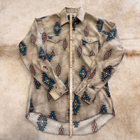 Mens Vintage 1980s Southwestern Print Wrangler Shirt Size M