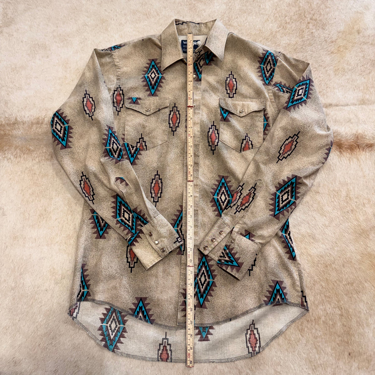 Mens Vintage 1980s Southwestern Print Wrangler Shirt Size M