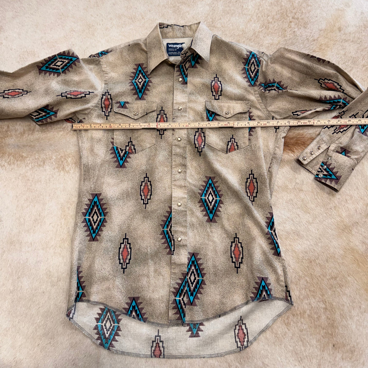 Mens Vintage 1980s Southwestern Print Wrangler Shirt Size M