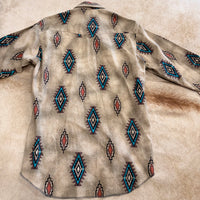Mens Vintage 1980s Southwestern Print Wrangler Shirt Size M
