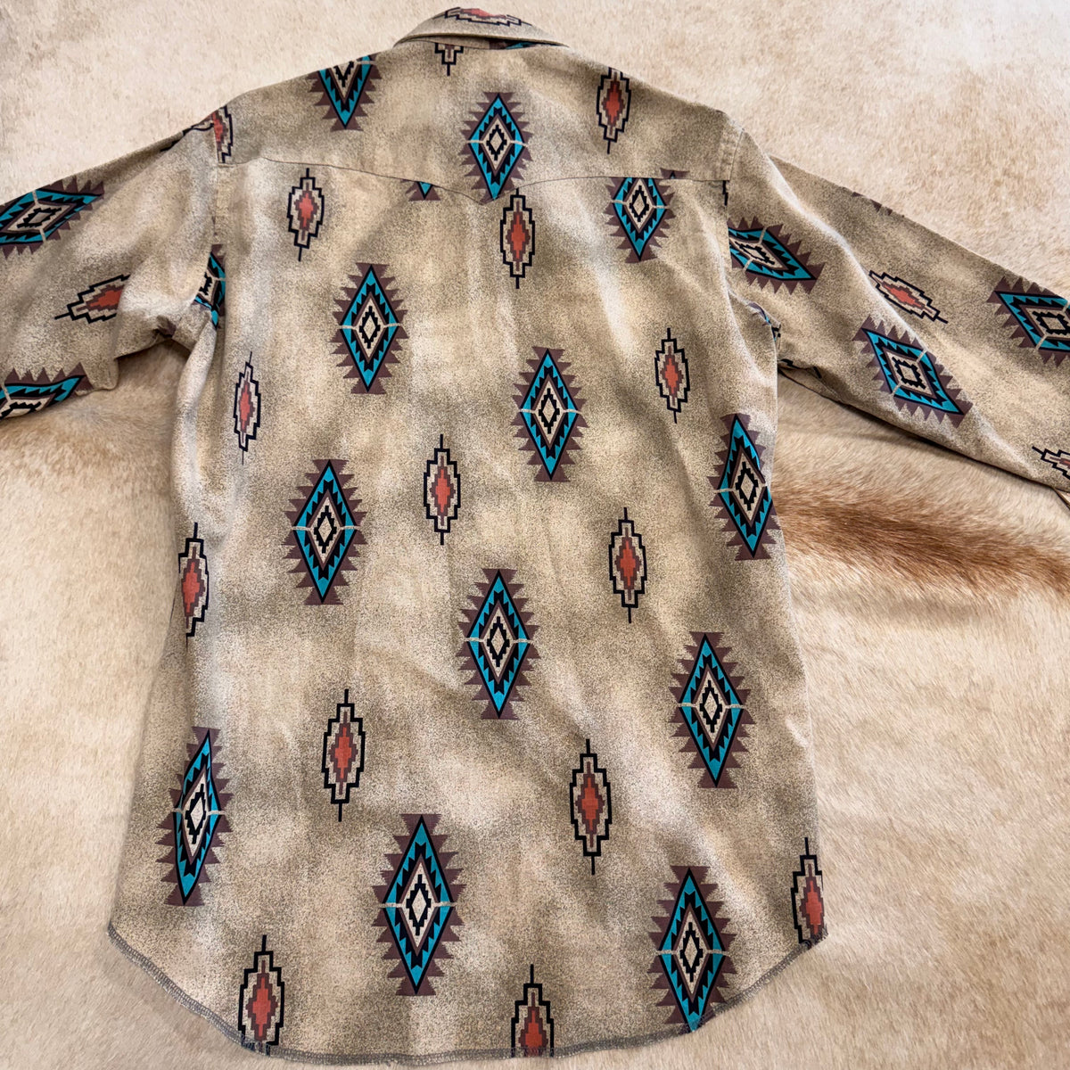 Mens Vintage 1980s Southwestern Print Wrangler Shirt Size M