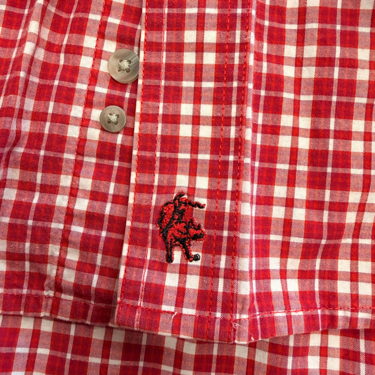 Mens Vintage 1990s PBR Red Plaid Shirt Size M