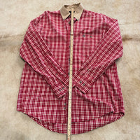 Mens Vintage 1990s PBR Red Plaid Shirt Size M