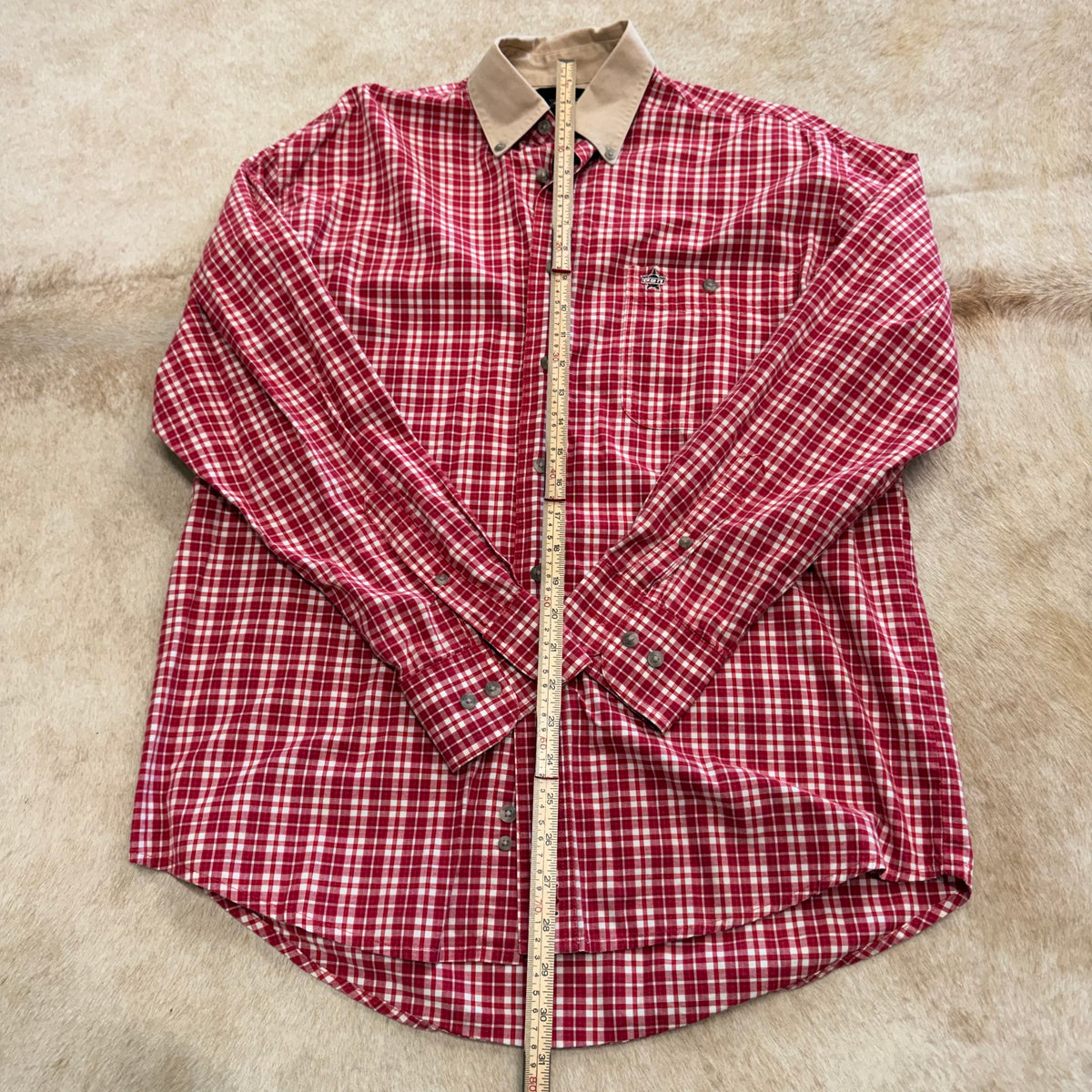Mens Vintage 1990s PBR Red Plaid Shirt Size M