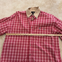 Mens Vintage 1990s PBR Red Plaid Shirt Size M