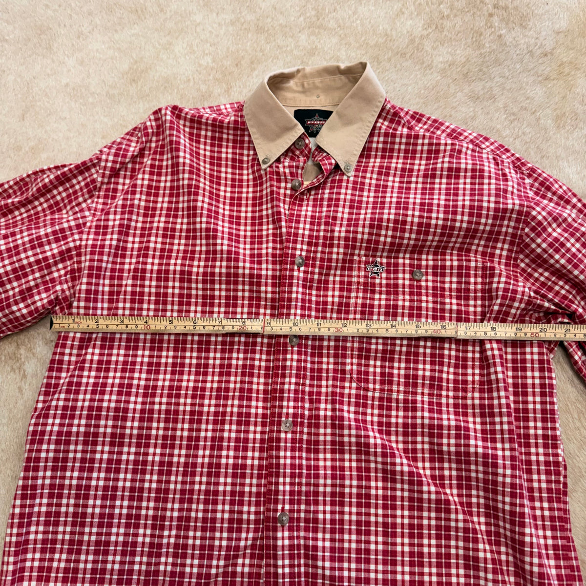 Mens Vintage 1990s PBR Red Plaid Shirt Size M