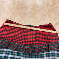 Handmade Vintage Plaid Tiered Ruffle Skirt Size M