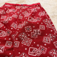 Red Bandana Print Midi Skirt Size XS