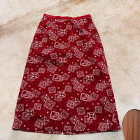 Red Bandana Print Midi Skirt Size XS