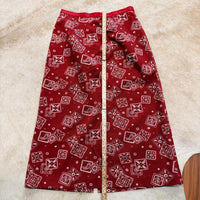 Red Bandana Print Midi Skirt Size XS