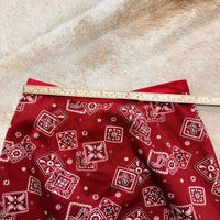 Red Bandana Print Midi Skirt Size XS
