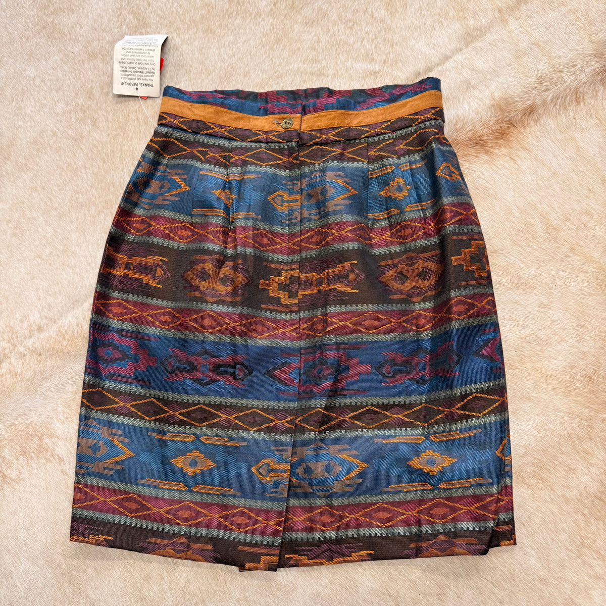 Deadstock Vintage 1980s Top Rail Southwestern Print Skirt Size S