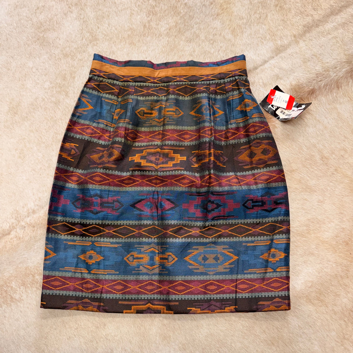 Deadstock Vintage 1980s Top Rail Southwestern Print Skirt Size S