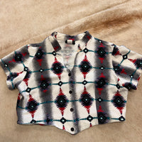 Vintage 1990s Rough Rider Southwestern Print Cropped Top Size XL