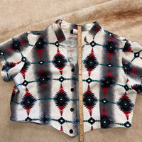 Vintage 1990s Rough Rider Southwestern Print Cropped Top Size XL
