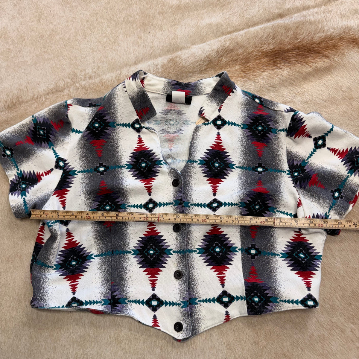 Vintage 1990s Rough Rider Southwestern Print Cropped Top Size XL