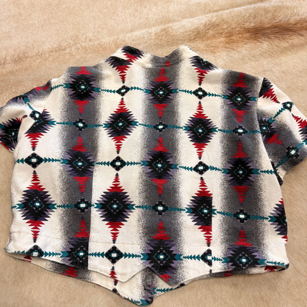 Vintage 1990s Rough Rider Southwestern Print Cropped Top Size XL