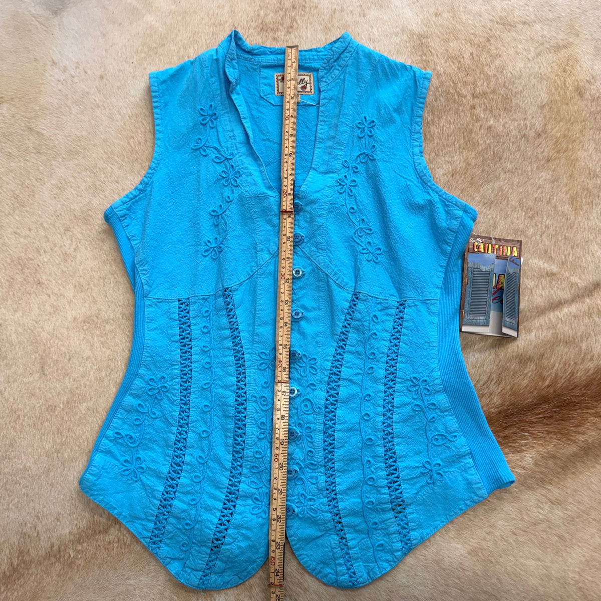 Deadstock Blue Scully Embroidered Top Size S