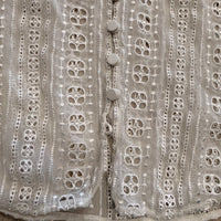 Vintage 1970s White Eyelet Blouse Size XS