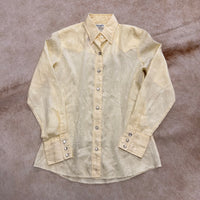 Vintage 1970s Cream Pearl Snap Wrangler Shirt Size XS