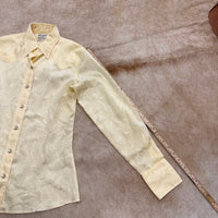 Vintage 1970s Cream Pearl Snap Wrangler Shirt Size XS