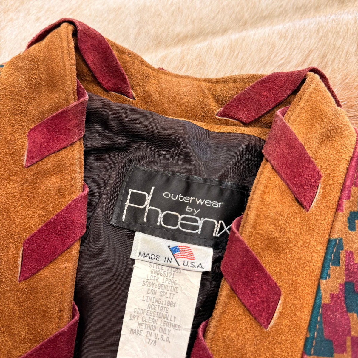 Vintage 1980s Southwestern Fringe Suede Jacket Size S