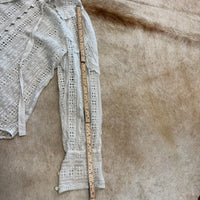 Vintage 1970s White Eyelet Blouse Size XS