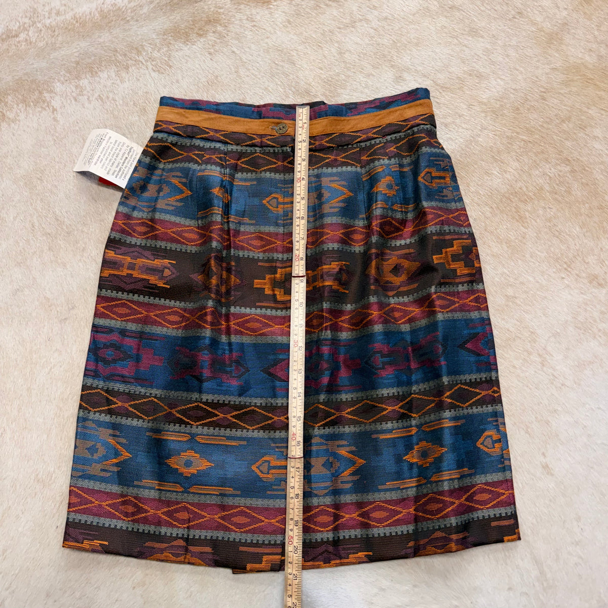 Deadstock Vintage 1980s Top Rail Southwestern Print Skirt Size S