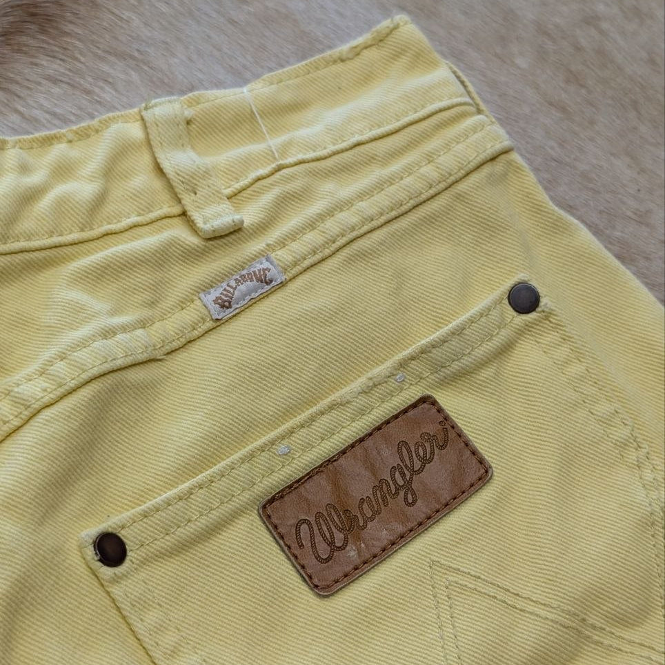 Y2K Wrangler x Billabong High Rise Yellow Shorts Size 26